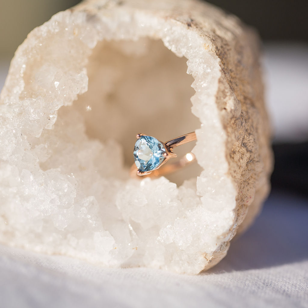 Aquamarine Ring, Gold Rings, Violet Gray