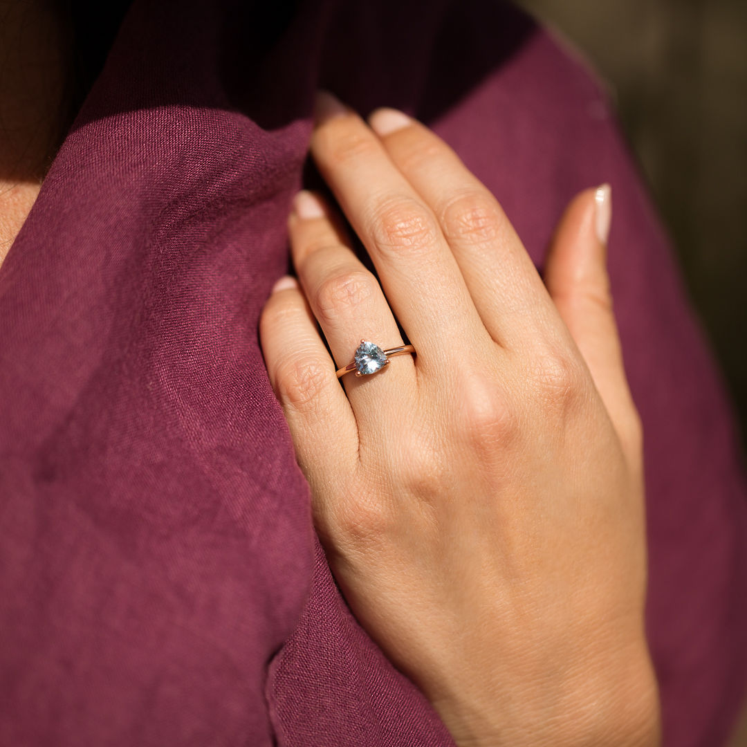 Aquamarine Ring, Gold Rings, Violet Gray