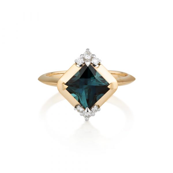 Green Tourmaline Diamond Ring