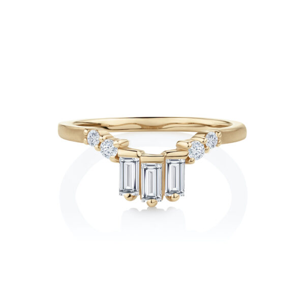 Esme Baguette Diamond Wedding Ring Violet Gray