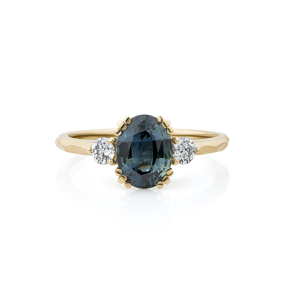 Australian Parti Sapphire Diamond Ring