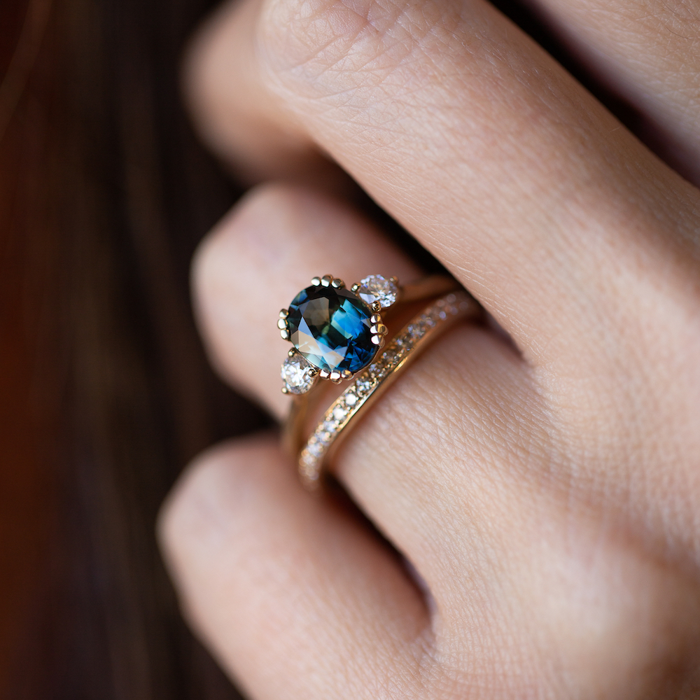 Australian Parti Sapphire Ring