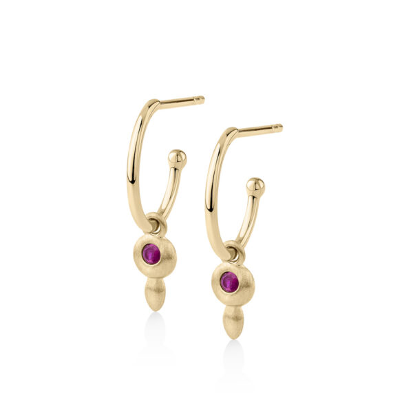Ruby 9kt Yellow Gold Earrings