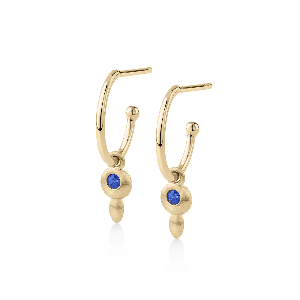 Sapphire 9kt Yellow Gold Earrings