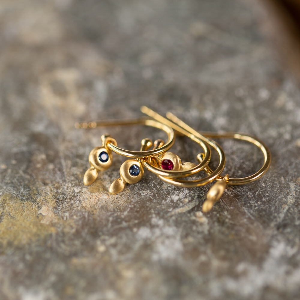 Sapphire 9kt Yellow Gold Earrings