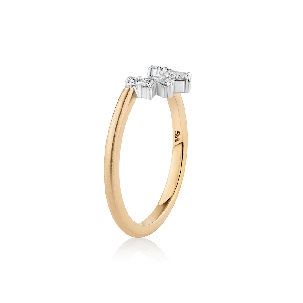 Gold-wedding-band-Australian-made-VioletGray8 Diamond Crown Ring